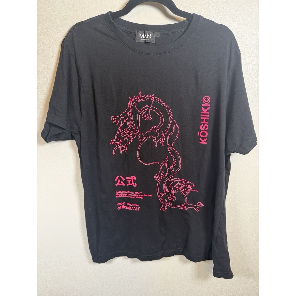 Boohoo MAN Oversized Dragon Large T-Shirt EUC Y2K 2013